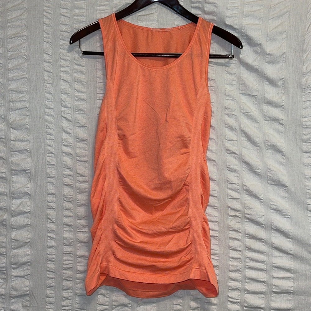 Calia Orange Ruched Tank